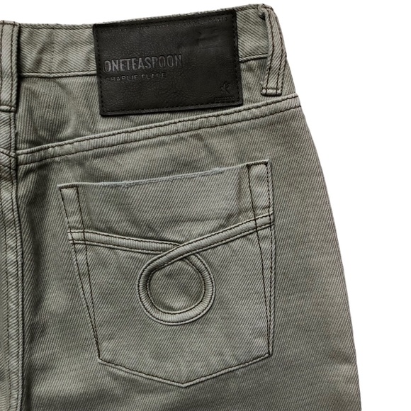 One Teaspoon Charlie Flare Size 26 Super Khaki Color NEW NWT - Picture 11 of 15